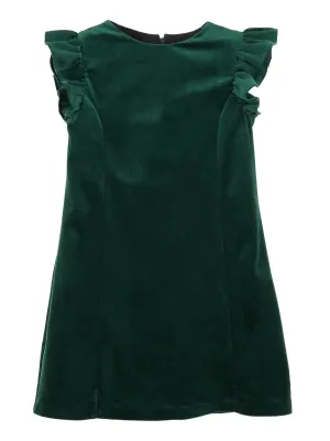 Deluxe Velvet Shift Dress - Green