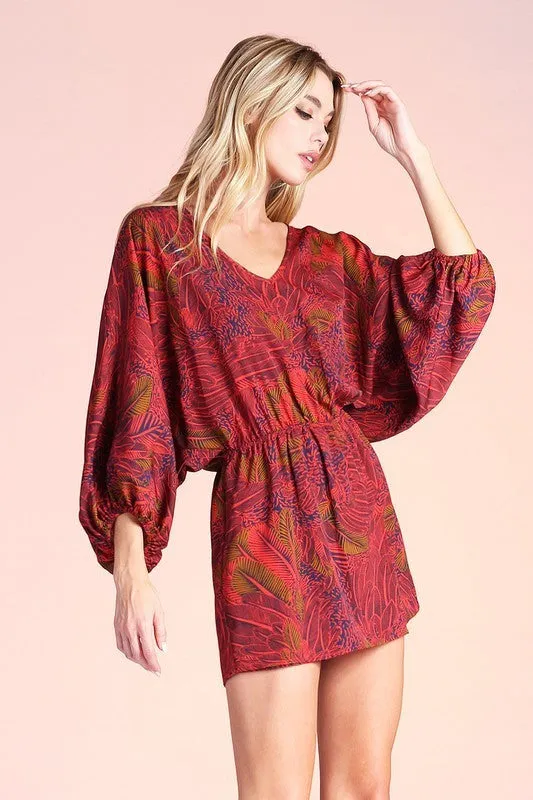 Feather Print Romper