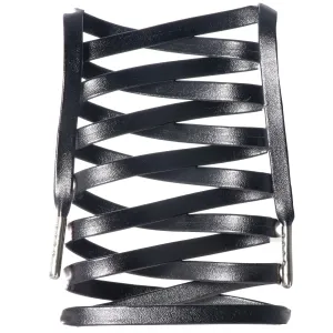 Flat Synthetic Leather Shoelaces w/ Silver Tips