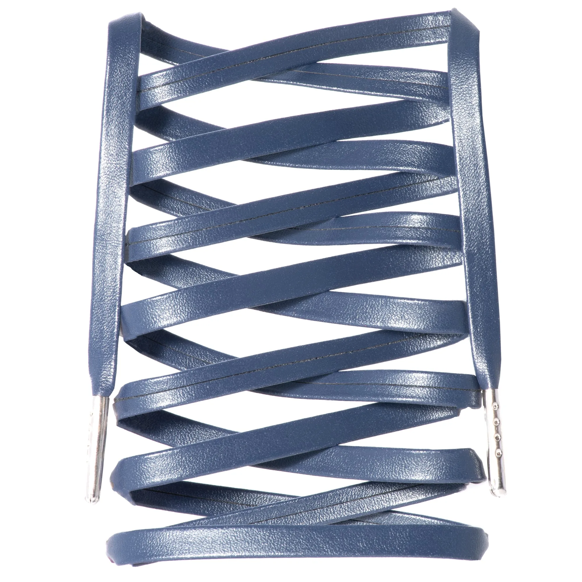 Flat Synthetic Leather Shoelaces w/ Silver Tips
