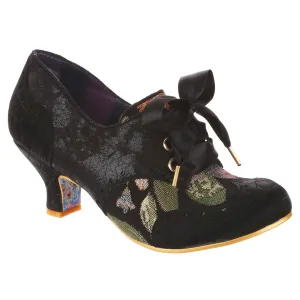 Irregular Choice Women's 4136-82 Cobbles Lace-Up Heel Shoes Black Floral