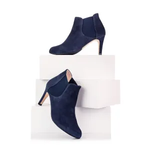 Lily Extra-Wide Width Boots - Navy Suede