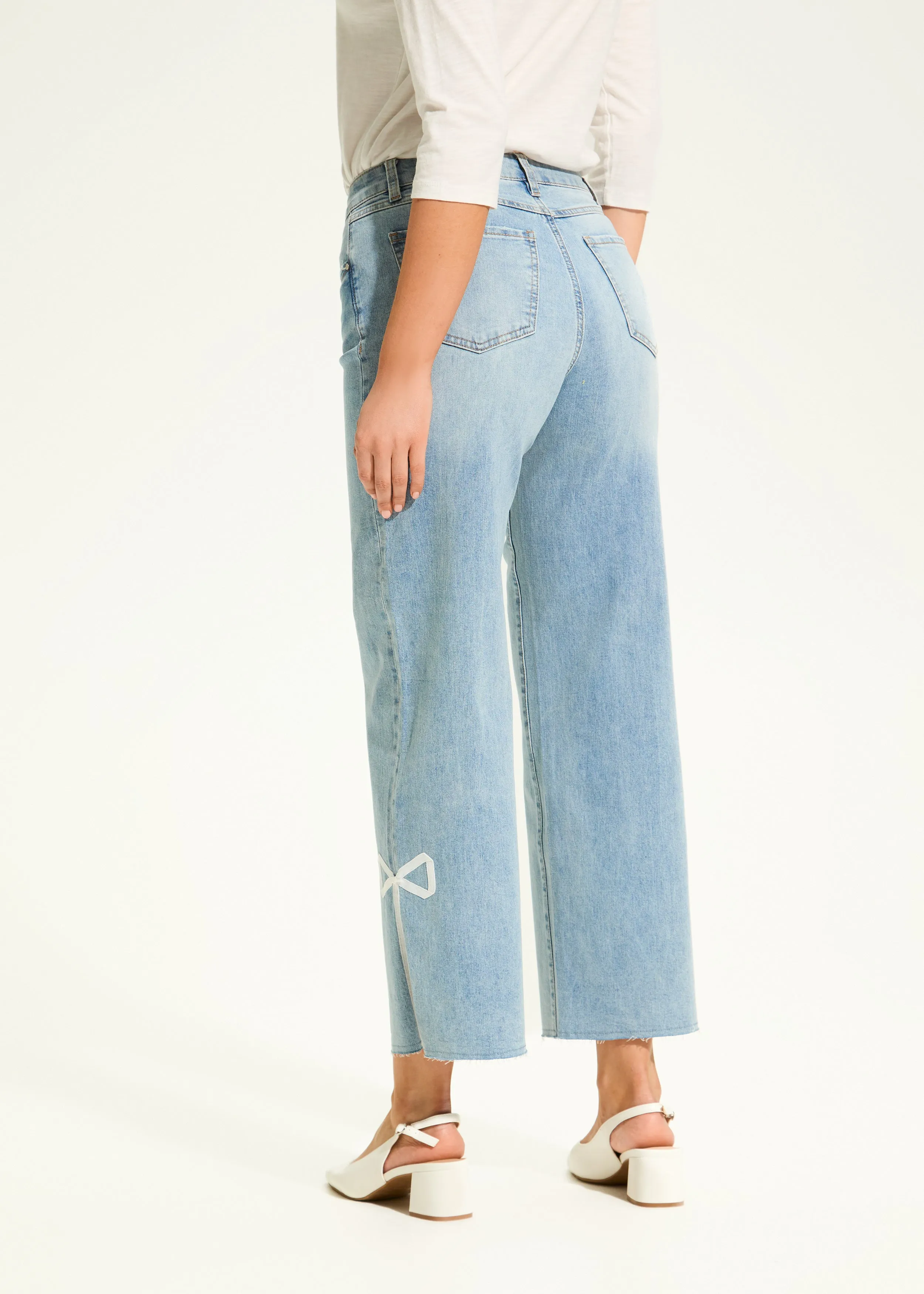 Olivia Wide Ankle Denim, Light Blue