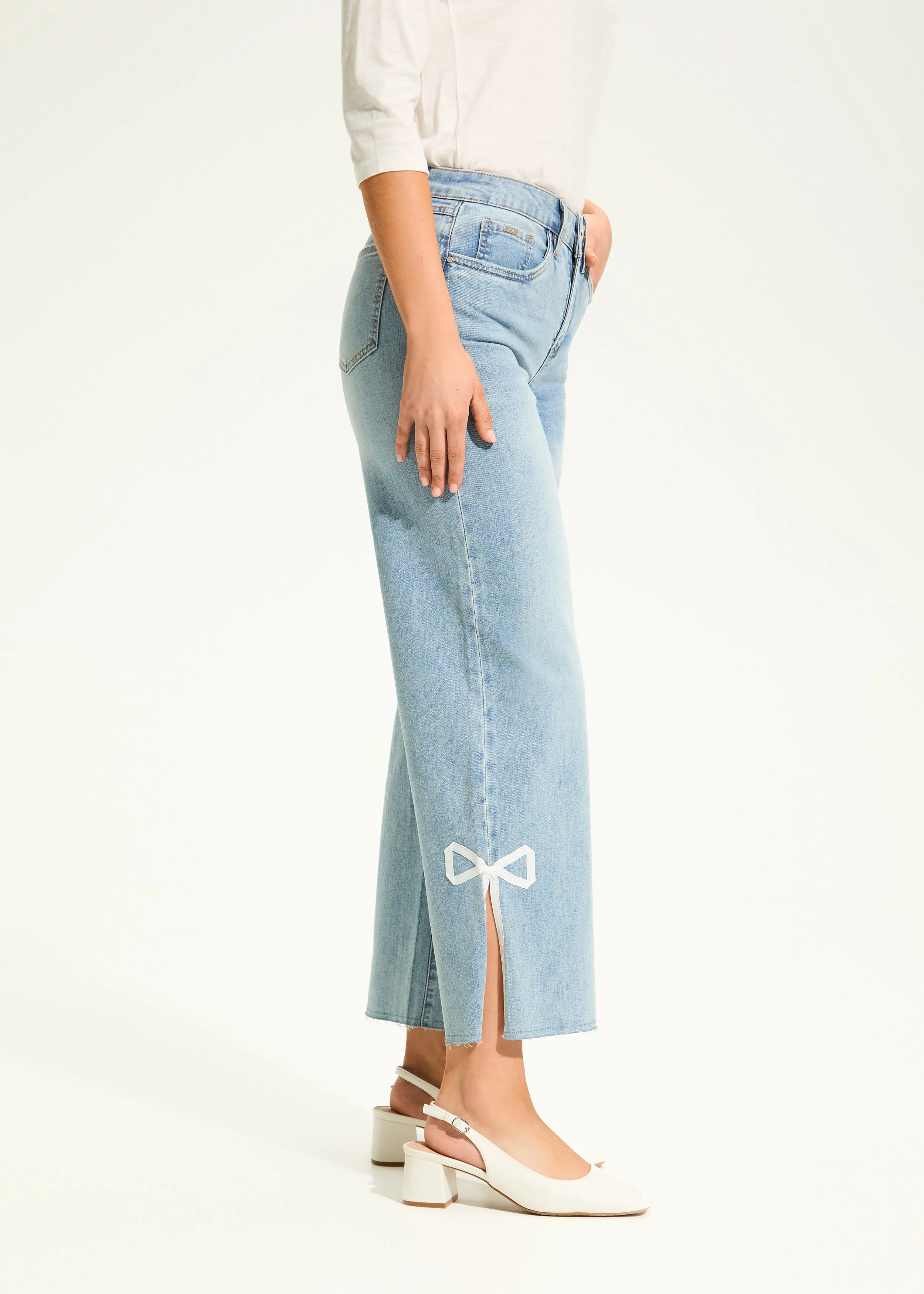 Olivia Wide Ankle Denim, Light Blue