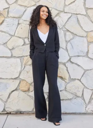 Pleated Wide Leg Trouser