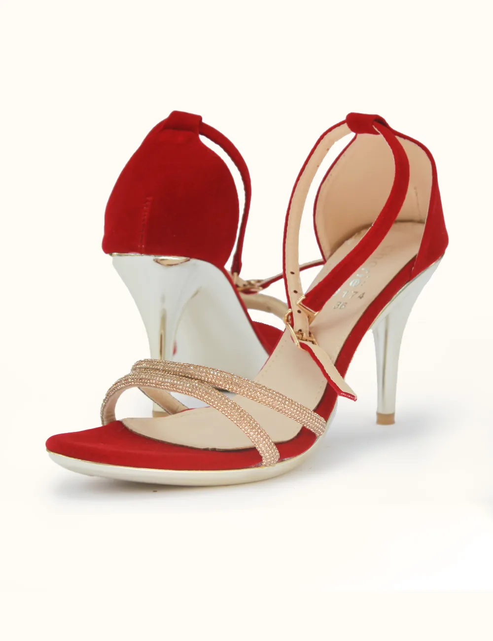 Red | Fancy Heel Sandal for Women