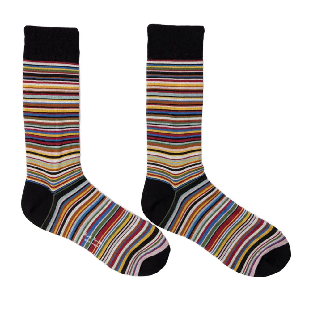 Signature Stripe Silk-Blend Socks, Multi