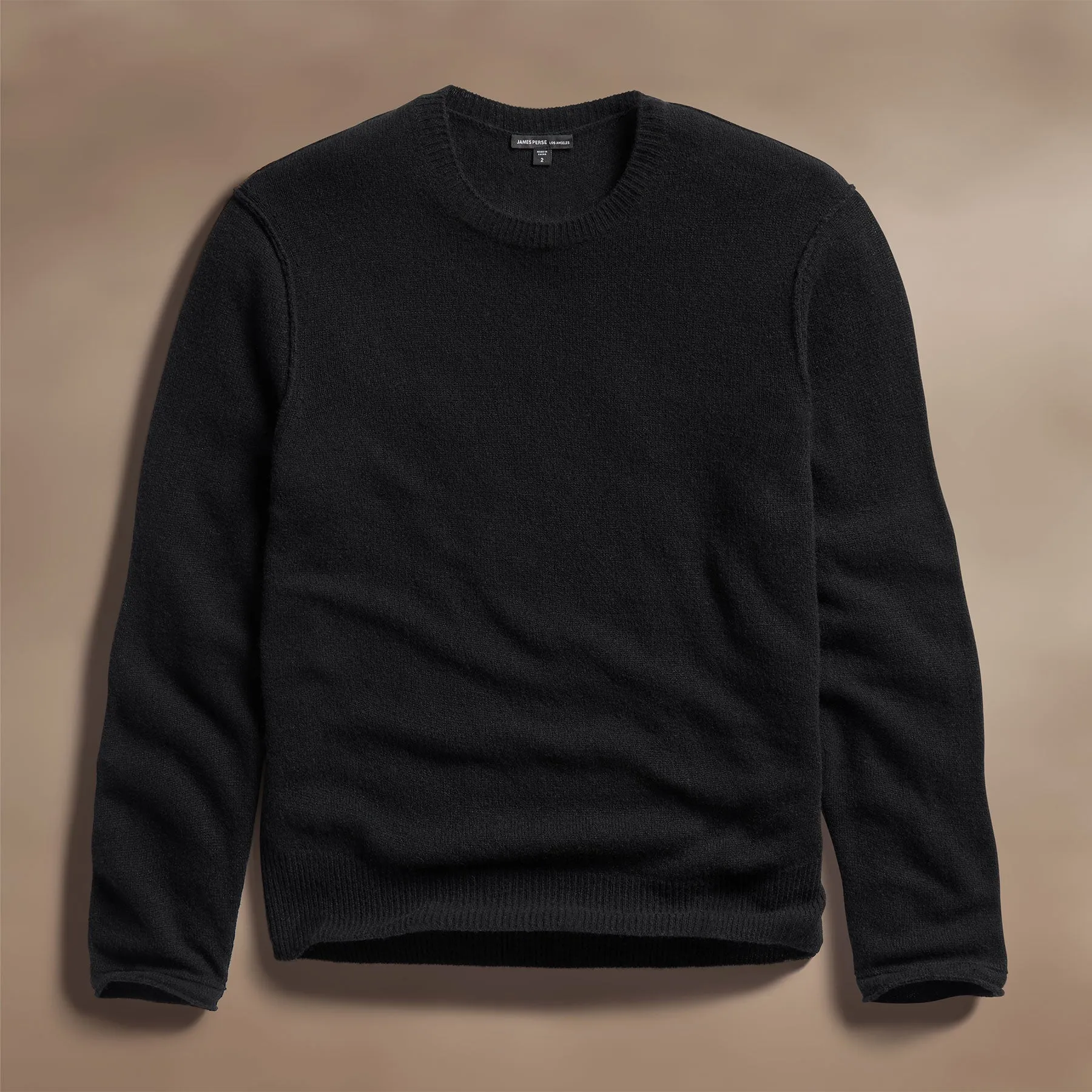 Soft Featherweight Cashmere Crew - Black