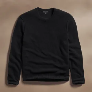 Soft Featherweight Cashmere Crew - Black