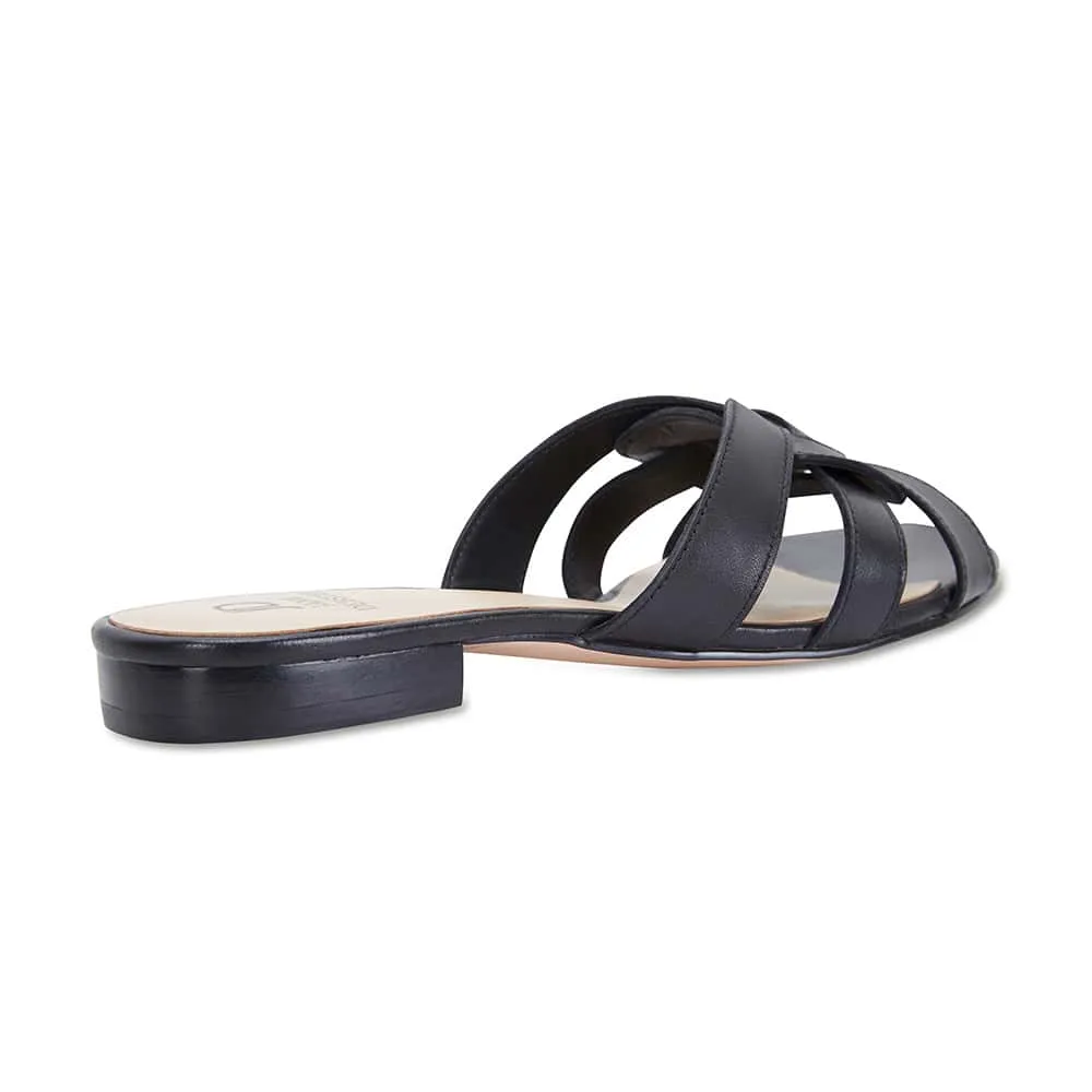Tegan Slide in Black Leather