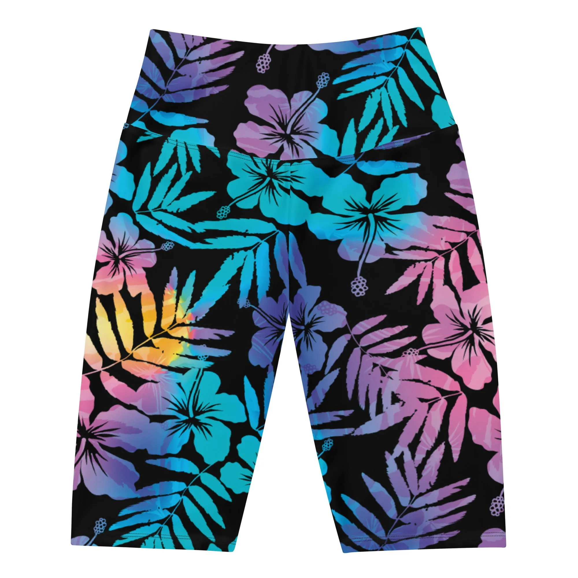 UV UPF 50  Women's Swim Jammers Long Swim Shorts Paddle board Shorts XS-3XL - Floral Hibiscus Hawaii