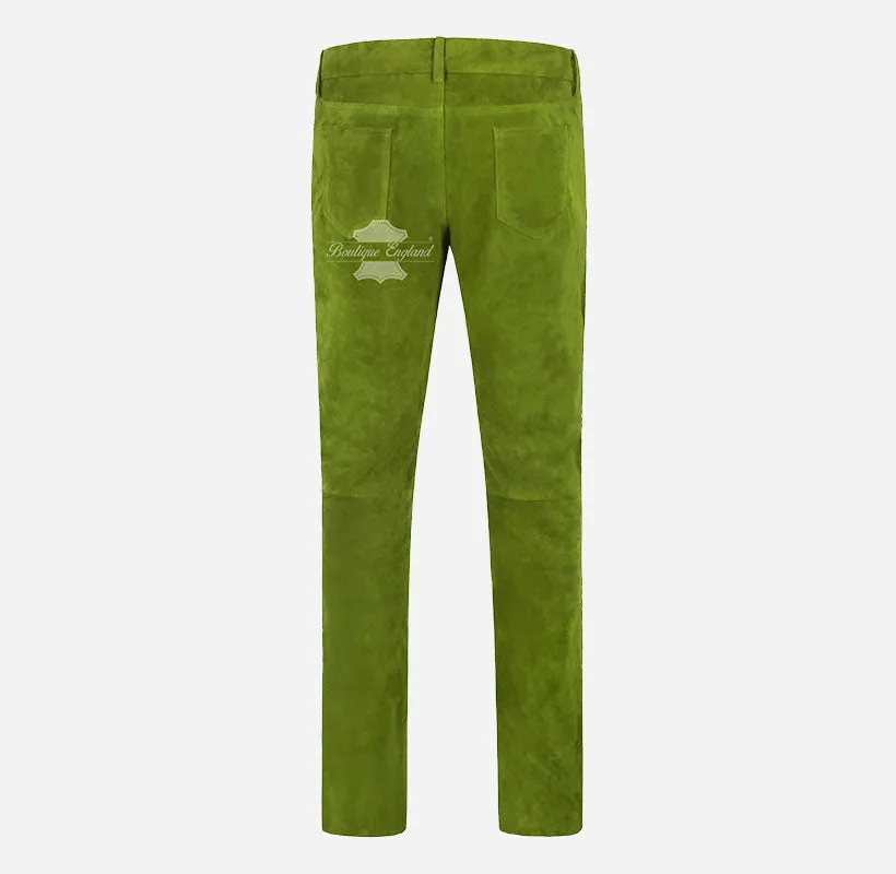 Women Suede Pants Jeans Style Suede Leather Pants