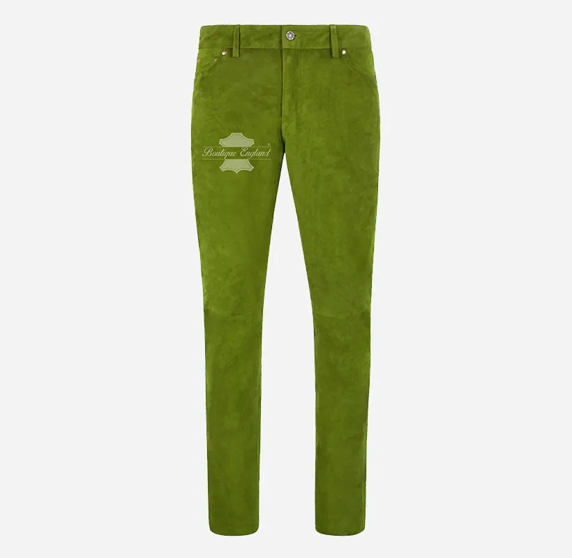 Women Suede Pants Jeans Style Suede Leather Pants